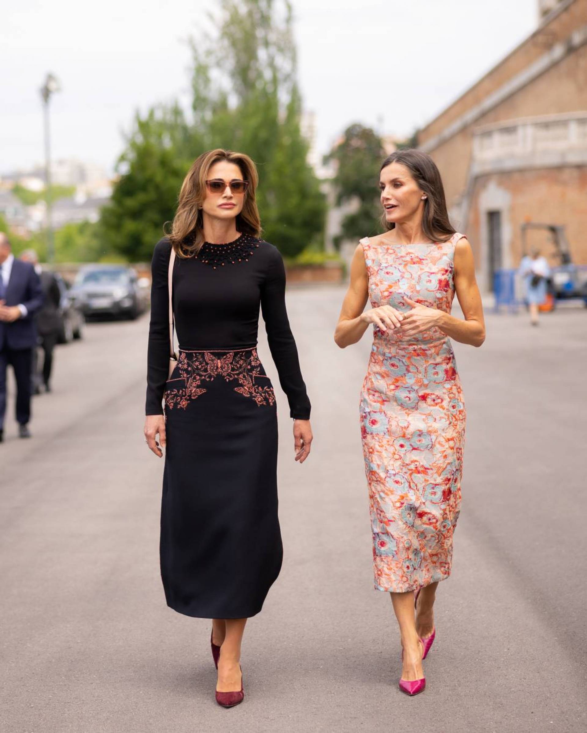 الملكة رانيا مع الملكة ليتيزيا في إسبانيا