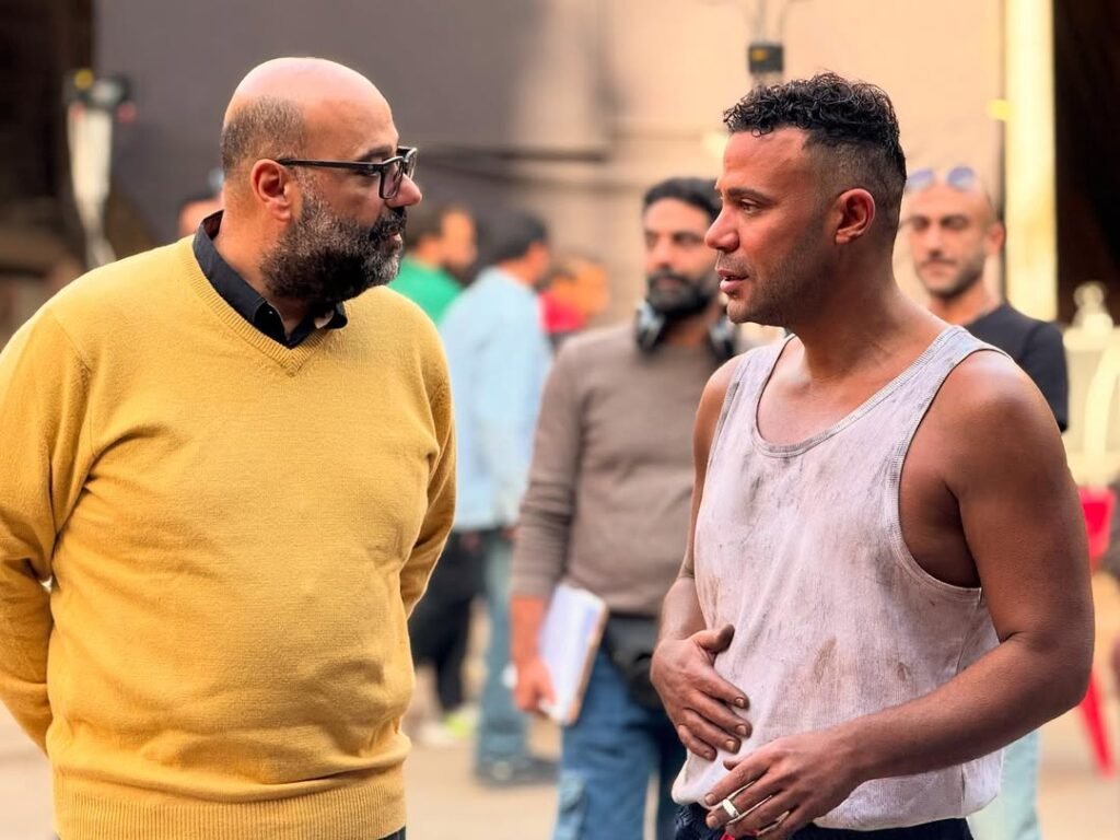 محمد إمام أثناء تصوير مسلسل "الكينج" (رمضان 2026).