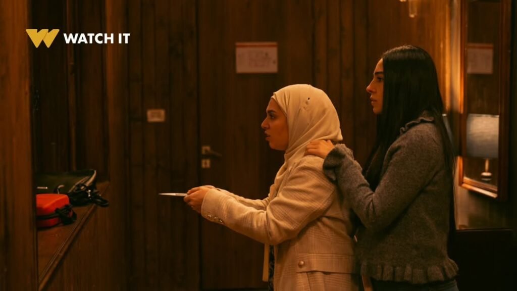 سلمى أبو ضيف ورحمة أحمد أثناء تصوير مسلسل عرض وطلب