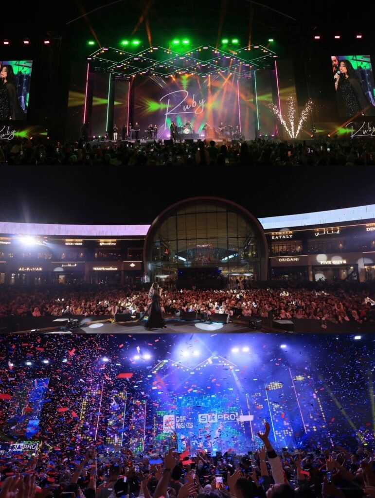 جمهور روبي يتفاعل بحماس في حفلها الغنائي بدبي