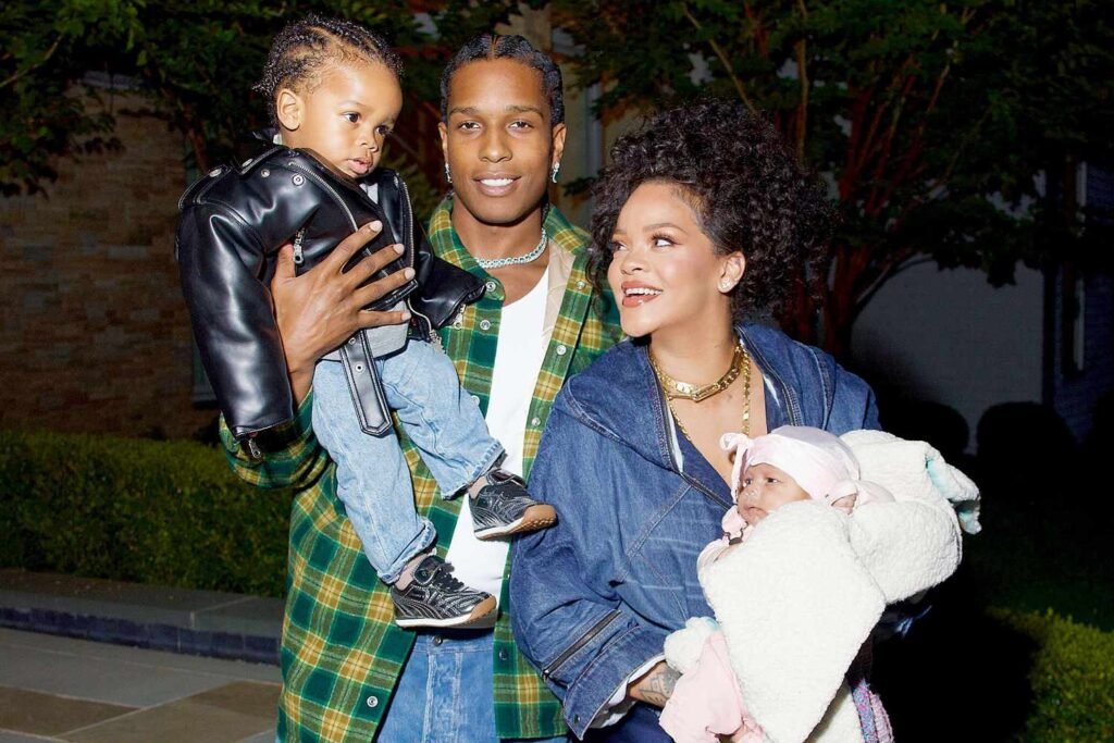 Rihanna and ASAP Rocky with their children in 2025