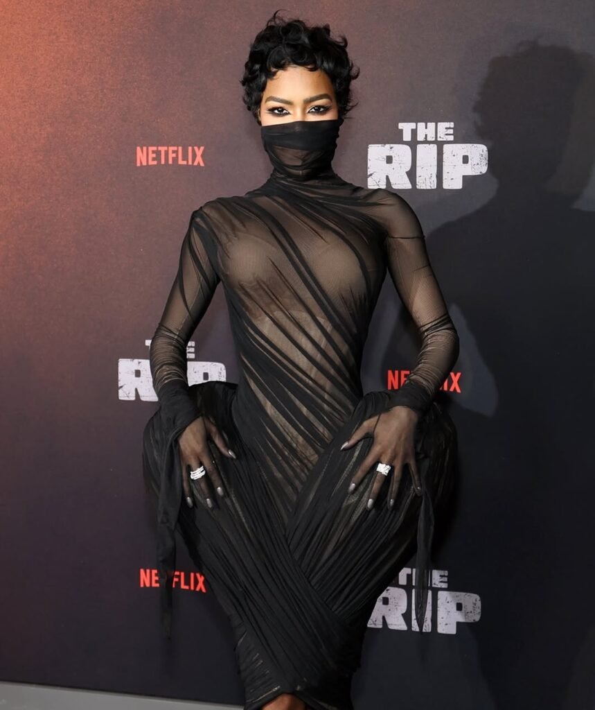 تيانا تايلور من العرض الأول لفيلم The Rip في نيويورك