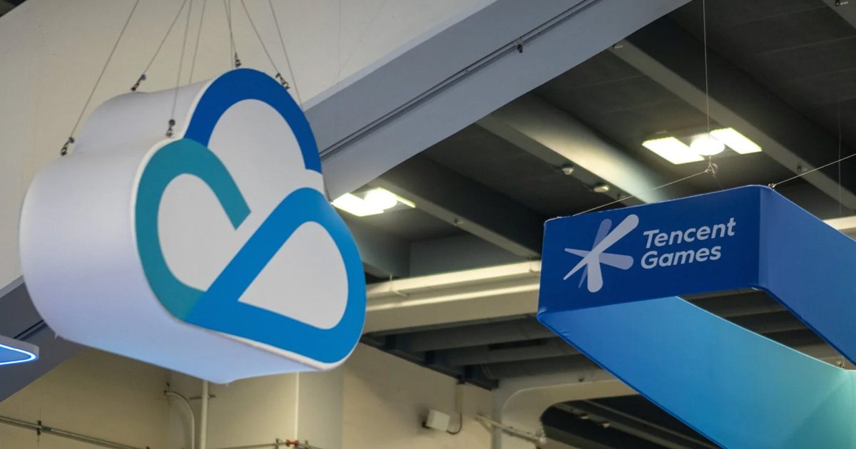 Tencent Cloud data center infrastructure and branding in Riyadh, Saudi Arabia.