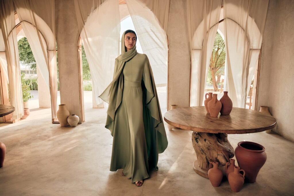 Amira Al-Zuhair posing for Loro Piana Ramadan campaign