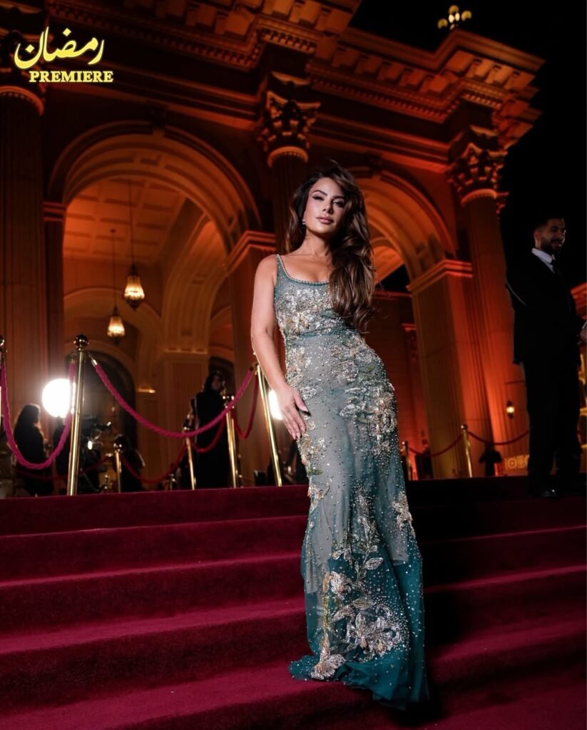 صبا مبارك بفستان أخضر من جورج حبيقة في حفل رمضان بريمير