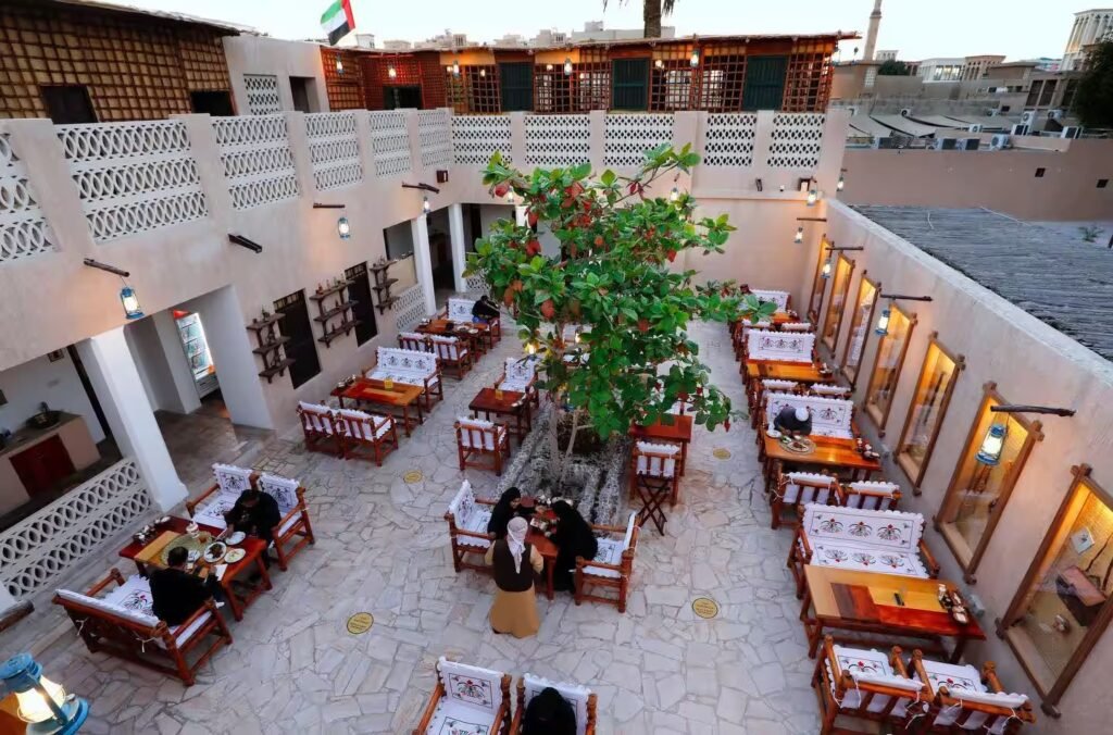 Traditional Emirati Iftar at Al Khayma Heritage Restaurant.