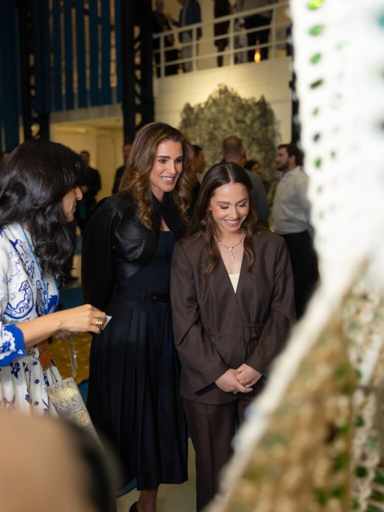 Her Majesty Queen Rania, accompanied by Her Royal Highness Princess Iman bint Abdullah II at the launch of Amman Design Week 2026